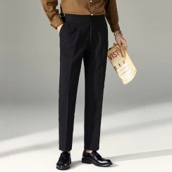 2 Prs Bronze Buckle Double Blade Waist Tapered Pant For Men